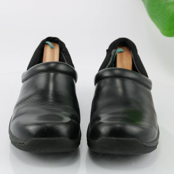 Dansko Womens Kelsey Clog  Size 38 7.5  Black Leather Slip On Casual Work Shoe - Picture 3 of 12